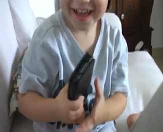 2 Year Old with Fathers iPhone